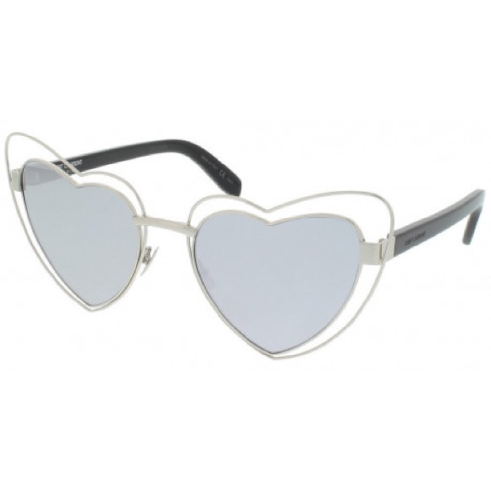 DOUBLE RIM HEART SHAPE SUNGLASSES (Silver) - Picture 2 of 5